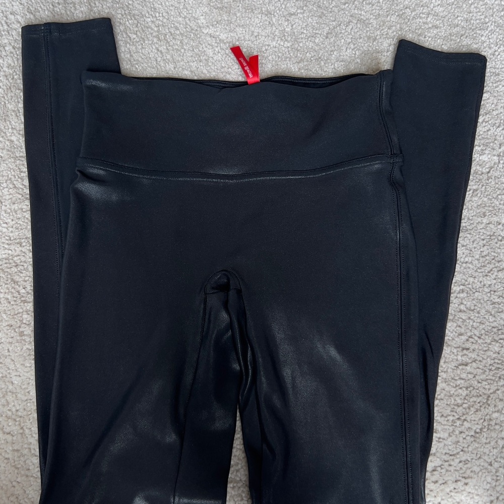 SPANX Black Faux Leather Leggings